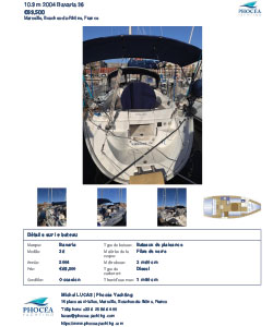 Fiche Technique BAVARIA 36